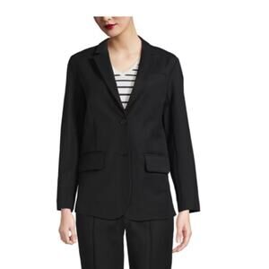 Lands’ End Bi-Stretch Black Two-Button Blazer Jacket NWT XS Career Workwear